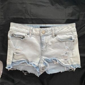 Aeropostale Shorty Jean Shorts Denim Cut-Offs Distressed Frayed -- Size 2